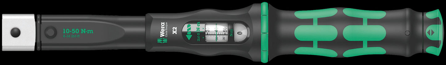 Wera - Click-Torque X 2 Drehmomentschlüssel für Einsteckwerkzeuge, 10-50 Nm - 05075652001