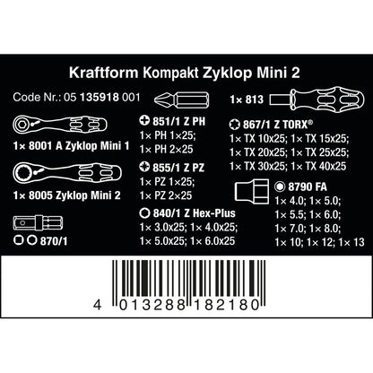 Wera - Kraftform Kompakt Zyklop Mini 2 27 tlg. - 05135918001