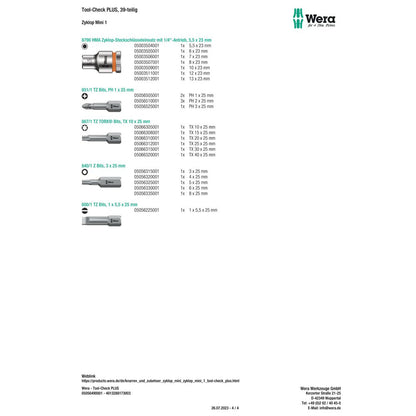 Wera - Bit-Sortiment Tool-Check PLUS, 39teilig - 05056490001