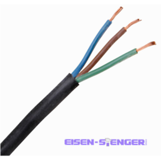 Kopp - Gummi-Schlauchleitung H07RN-F 3Gx1,5mm², 3-adrig, 10m Ring, schwarz- 152710008