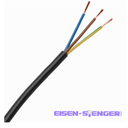 Kopp - Mittlere Schlauchleitung H05VV-F 3Gx1,5mm², 3-adrig, 25m Ring, schwarz - 153725001