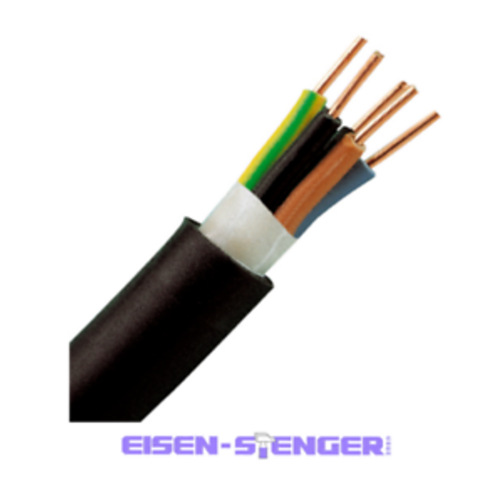 Kopp - Energie(Erd)Kabel NYY-J 5Gx1,5mm², 5-adrig, 10m Ring, Farbe: schwarz - 157410042