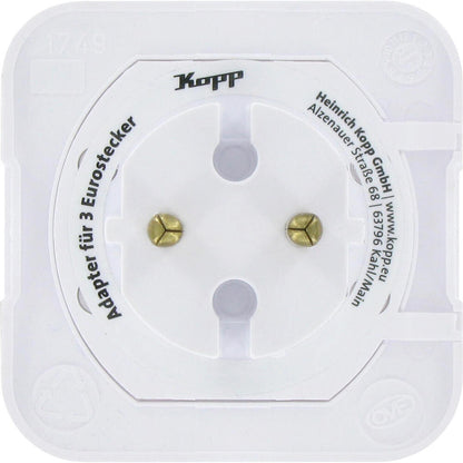 Kopp - Adapter, 3-fach: Anschluss für 3 Euro-Stecker (3x 2,5A) - 174902005