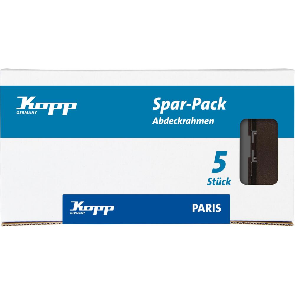 Kopp - PARIS – Profi-Pack: 5x Abdeckrahmen 2-fach, Farbe: palisander - 402526016