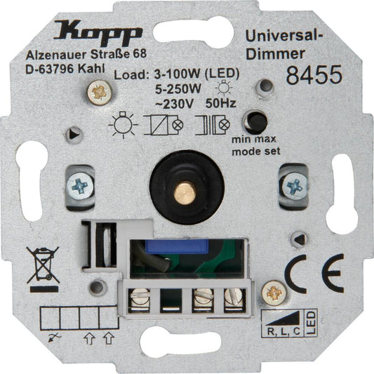 Kopp - Universaldimmer RLC 100W, Farbe: aluminium - 845500181