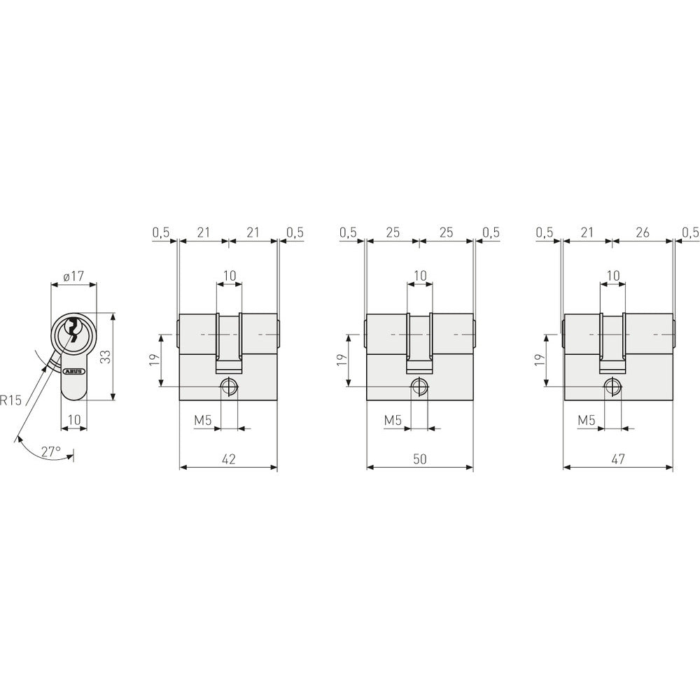 Abus - Türzylinder C42TI ST 21/21 vs. - 95027