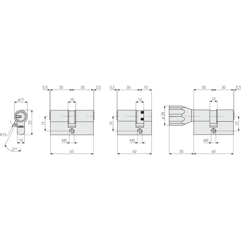 Abus - Türzylinder D6XNP 10/30 B/DFNLI - 48294