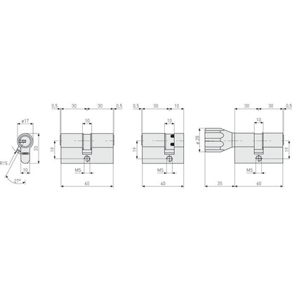 Abus - Türzylinder D6XNP 10/30 B/DFNLI - 48294