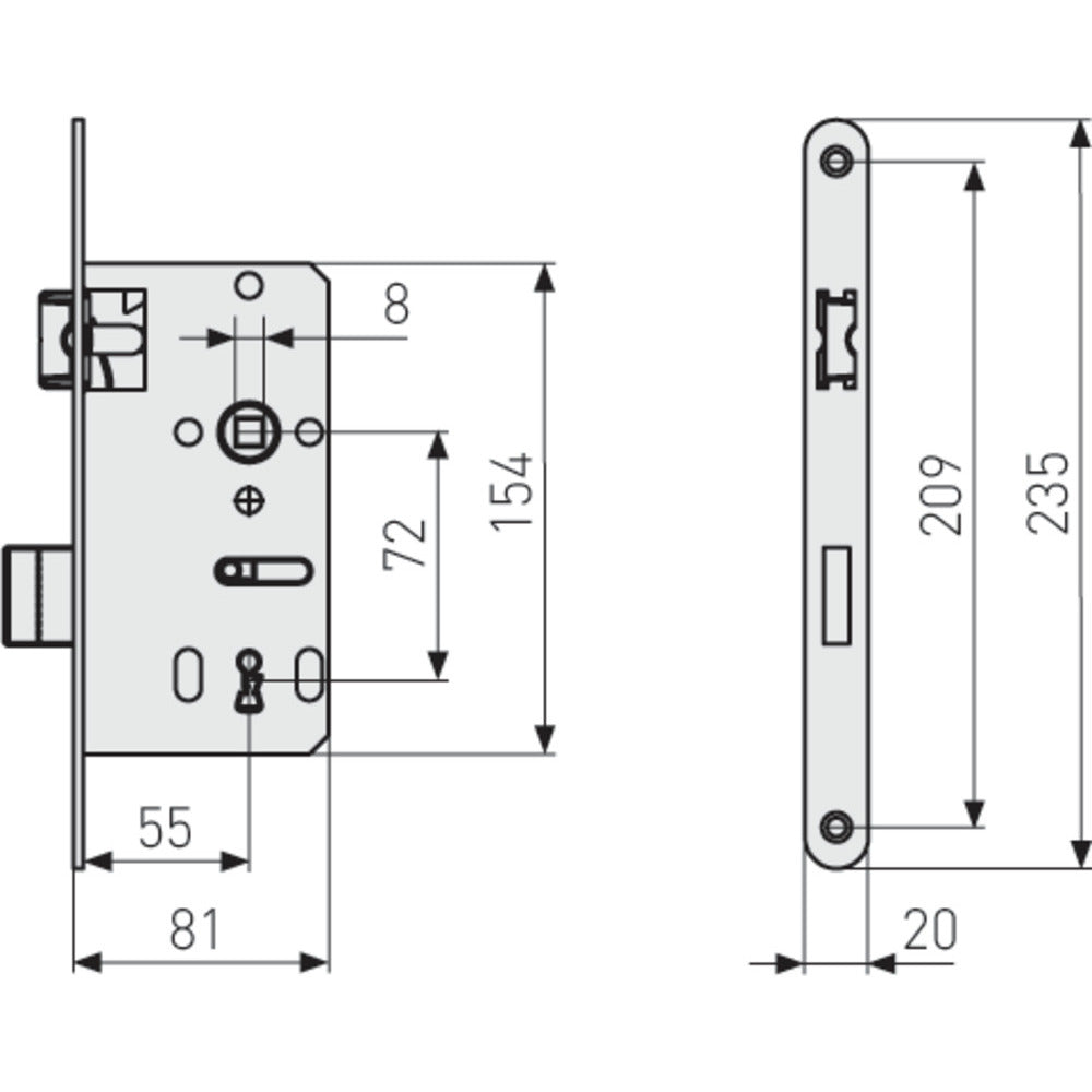 Abus - Einsteckschloss ES BB universal S - 58394