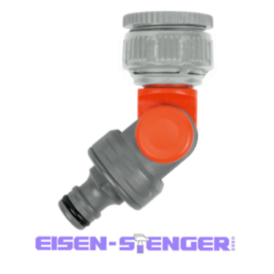 Gardena - Winkelhahnstück für Wasserhahn mit 33,3 mm (G 1)-Gewinde und  für Wasserhahn mit 26,5 mm (G 3/4)-Gewinde, verpackt - 02999-20