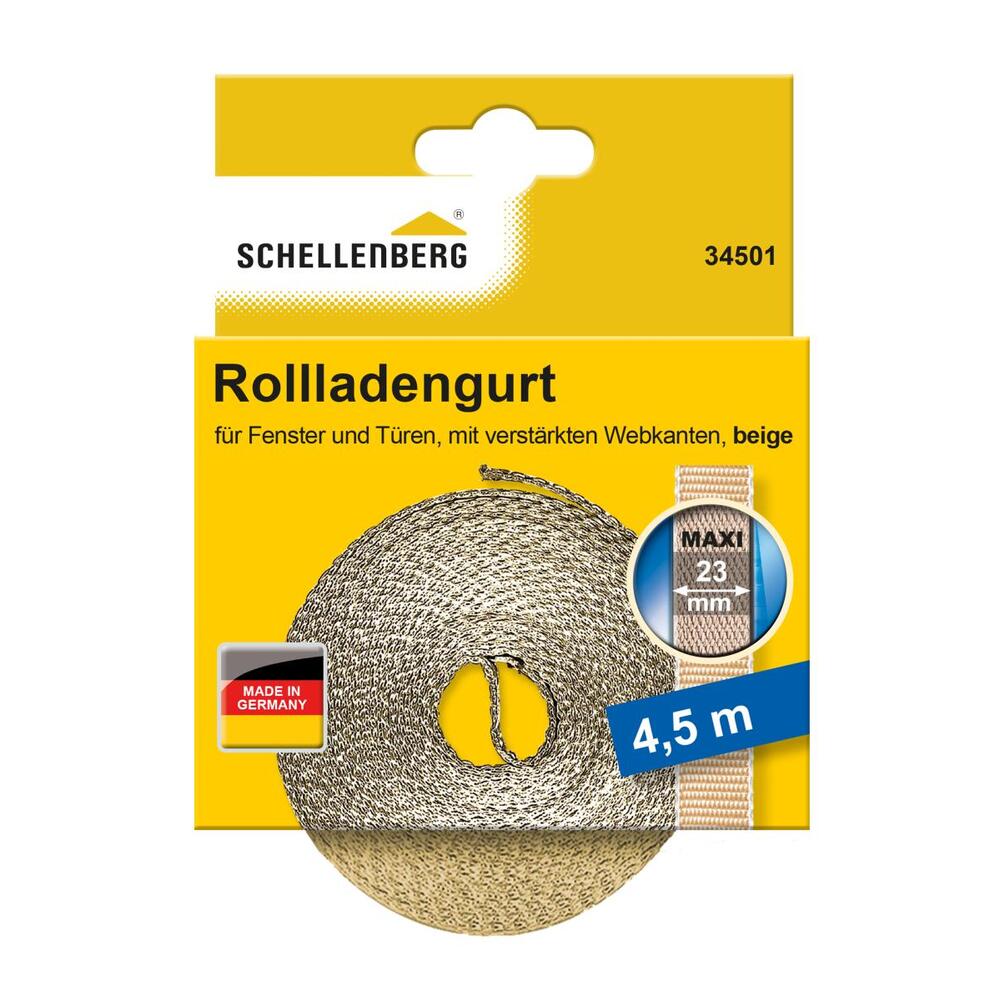 Schellenberg - Rollladengurt 23 mm / 4,5 m, beige - 34501