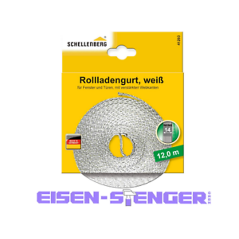 Schellenberg - Rollladengurt 14mm/12,0m weiss - 41203