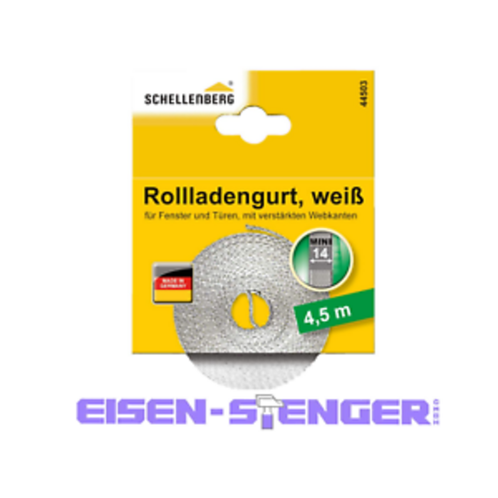 Schellenberg - Rollladengurt 14mm/4,5 m, weiß - 44503