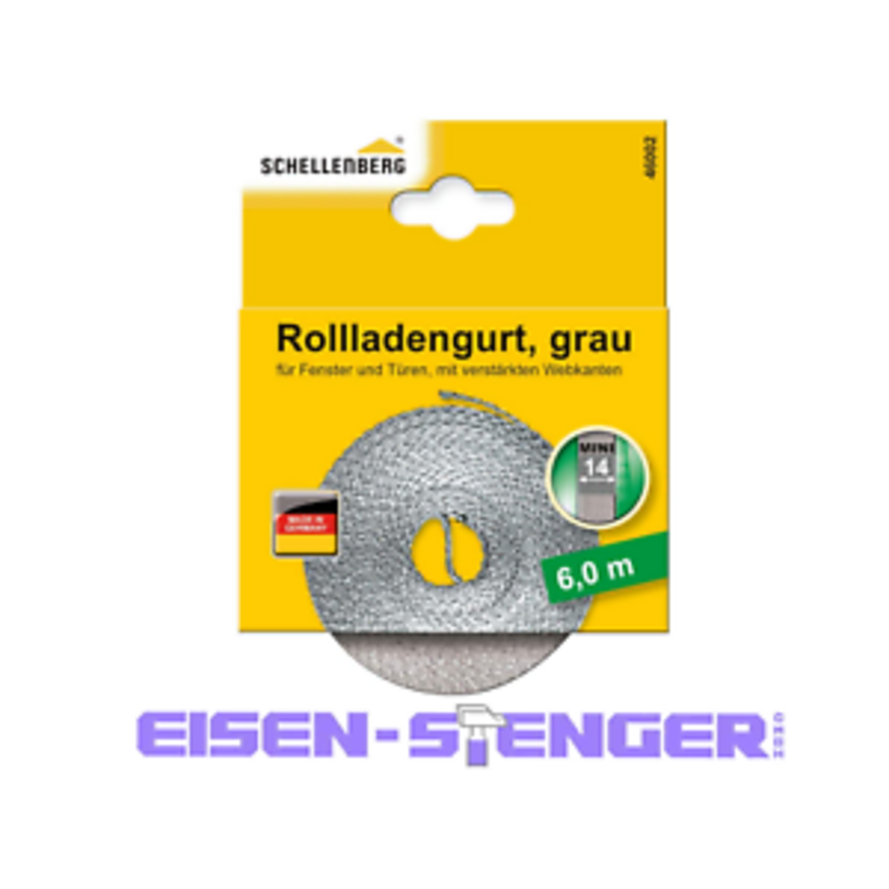 Schellenberg - Rollladengurt 14mm/6,0m 02 grau - 46002