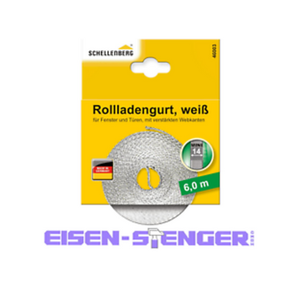 Schellenberg - Rollladengurt 14mm/6,0m weiß - 46003