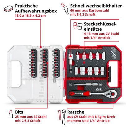 Einhell Bit und Ratschen-Set 37-tlg. - 109022