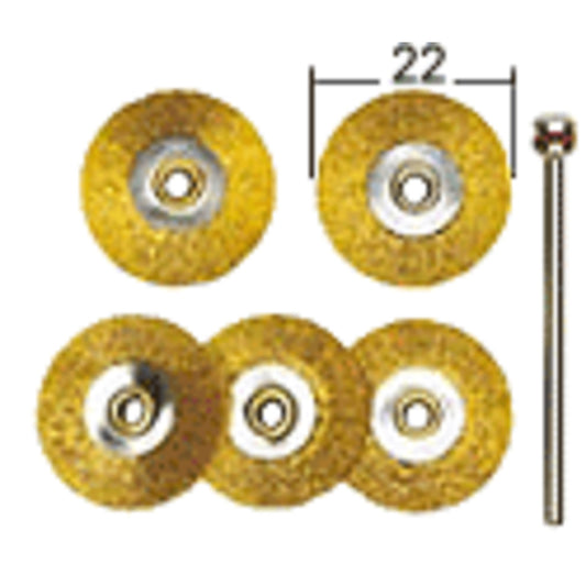 Proxxon - Radbürsten, Messing, Ø 22 mm, 5 Stück + 1 Träger - 28962