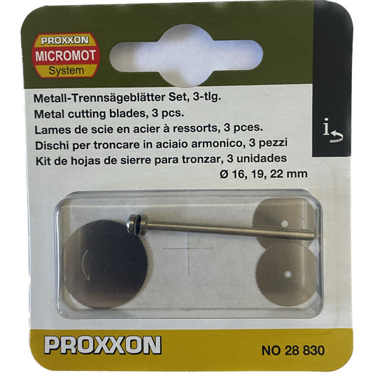 Proxxon - Trennsägeblätter, je 1 Stück 16, 19, 22 mm + 1 Träger - 28830