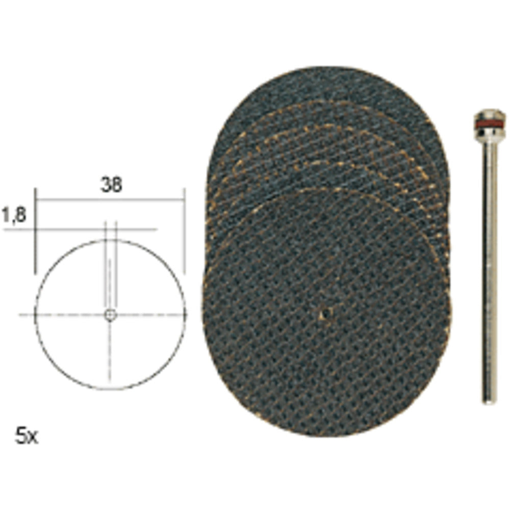 Proxxon - Gewebetrennscheibe, Ø 38 mm, 5 Stück + 1 Träger - 28818