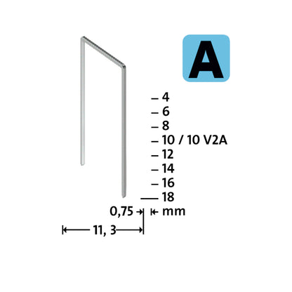 Steinel - NOVUS Feindrahtklammern A Typ 53 8mm - 042-0774