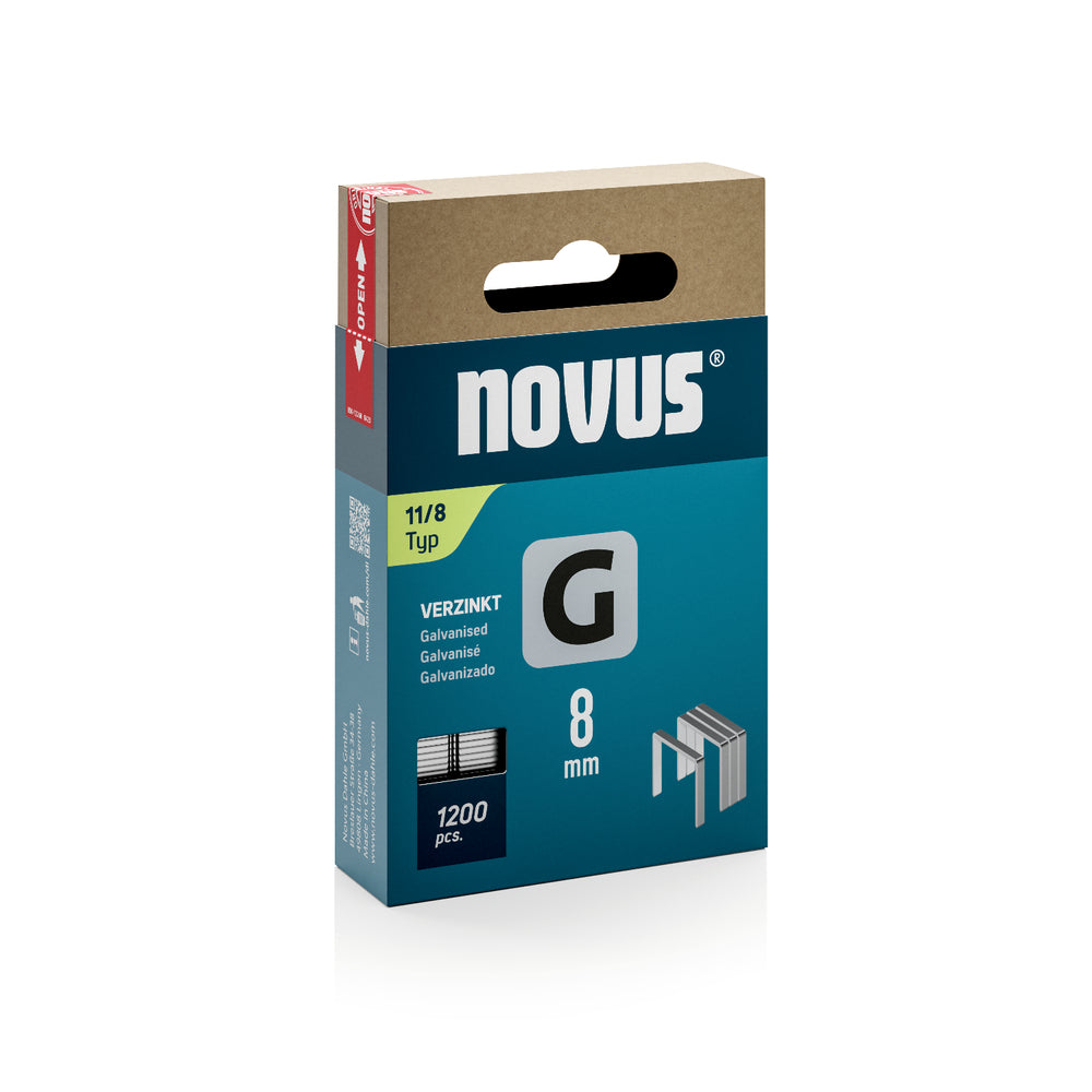 Steinel - NOVUS Flachdrahtklammern G Typ 11 8mm 1200 Stück - 042-0796