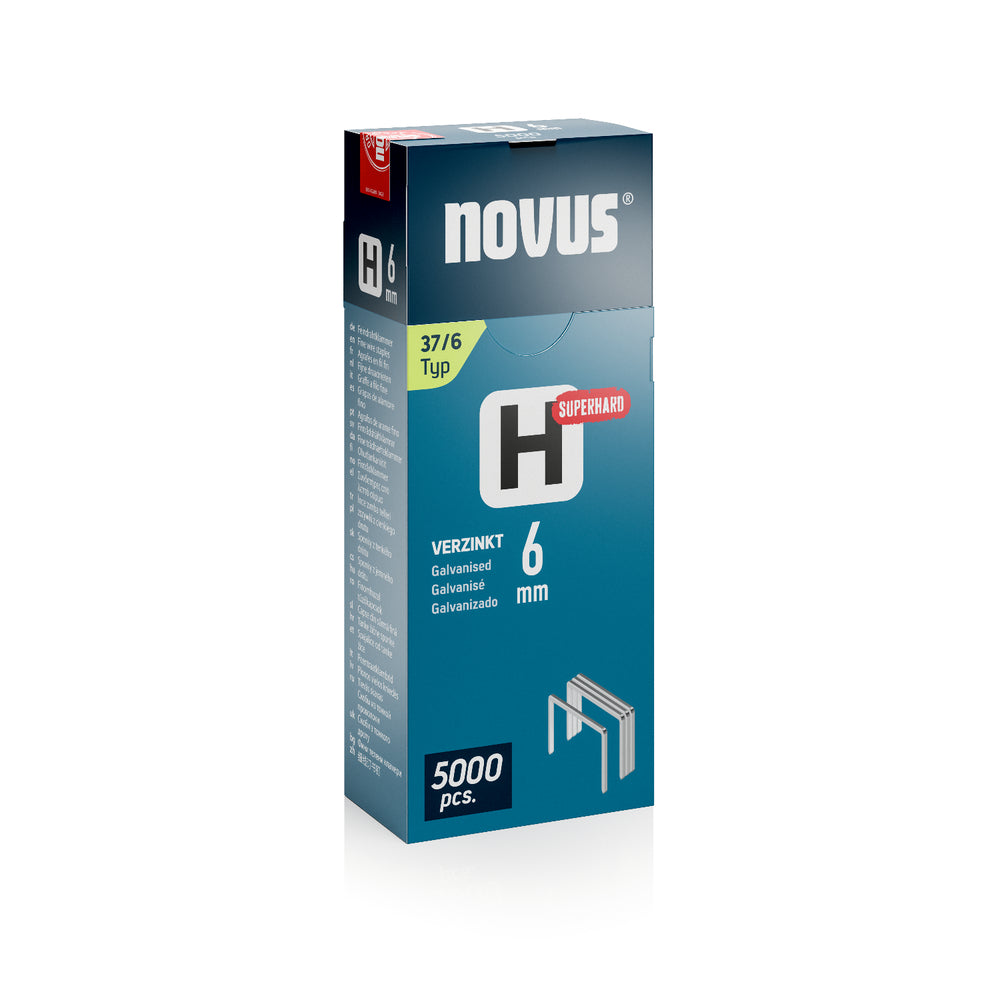 Steinel - NOVUS Feindrahtklammern H Typ 37 6mm 5000 Stück - 042-0770