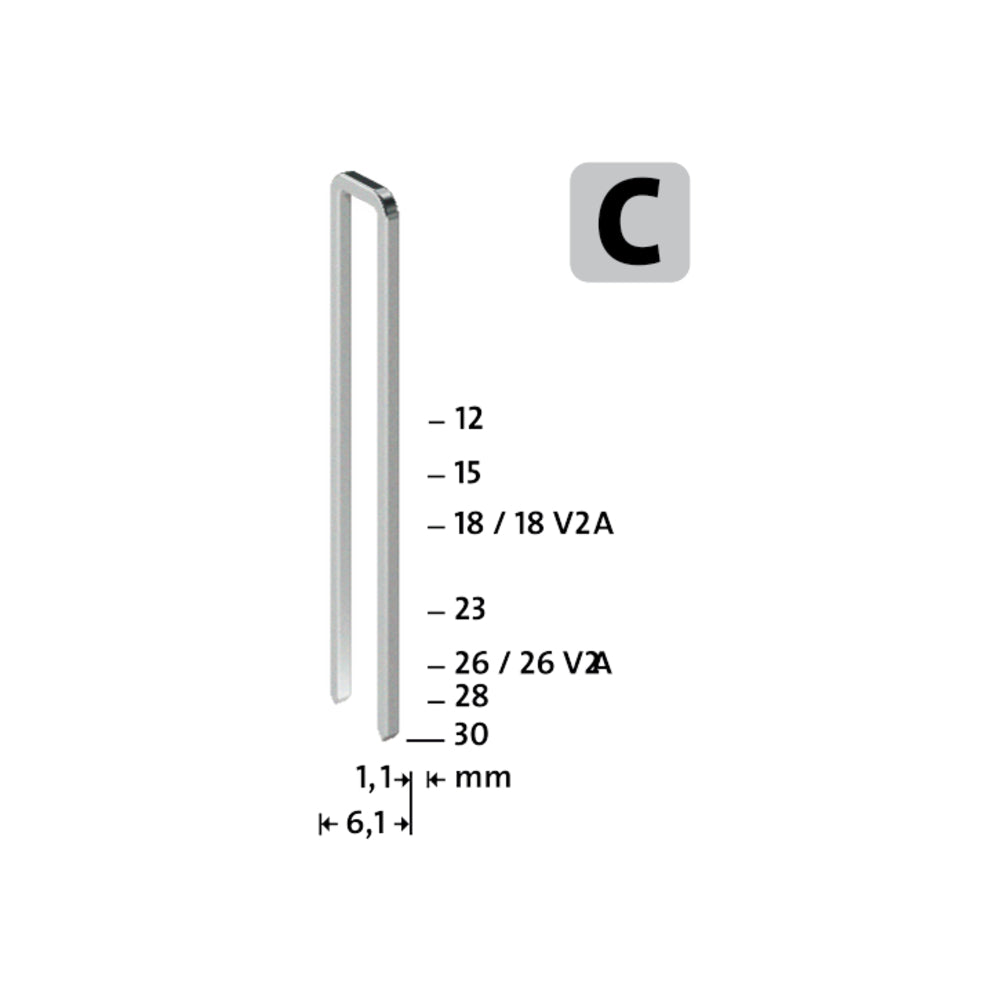 Steinel - NOVUS Schmalrückenklammern C Typ 4 23mm 1000 Stück - 042-0803