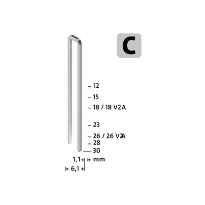 Steinel - NOVUS Schmalrückenklammern C Typ 4 23mm 1000 Stück - 042-0803