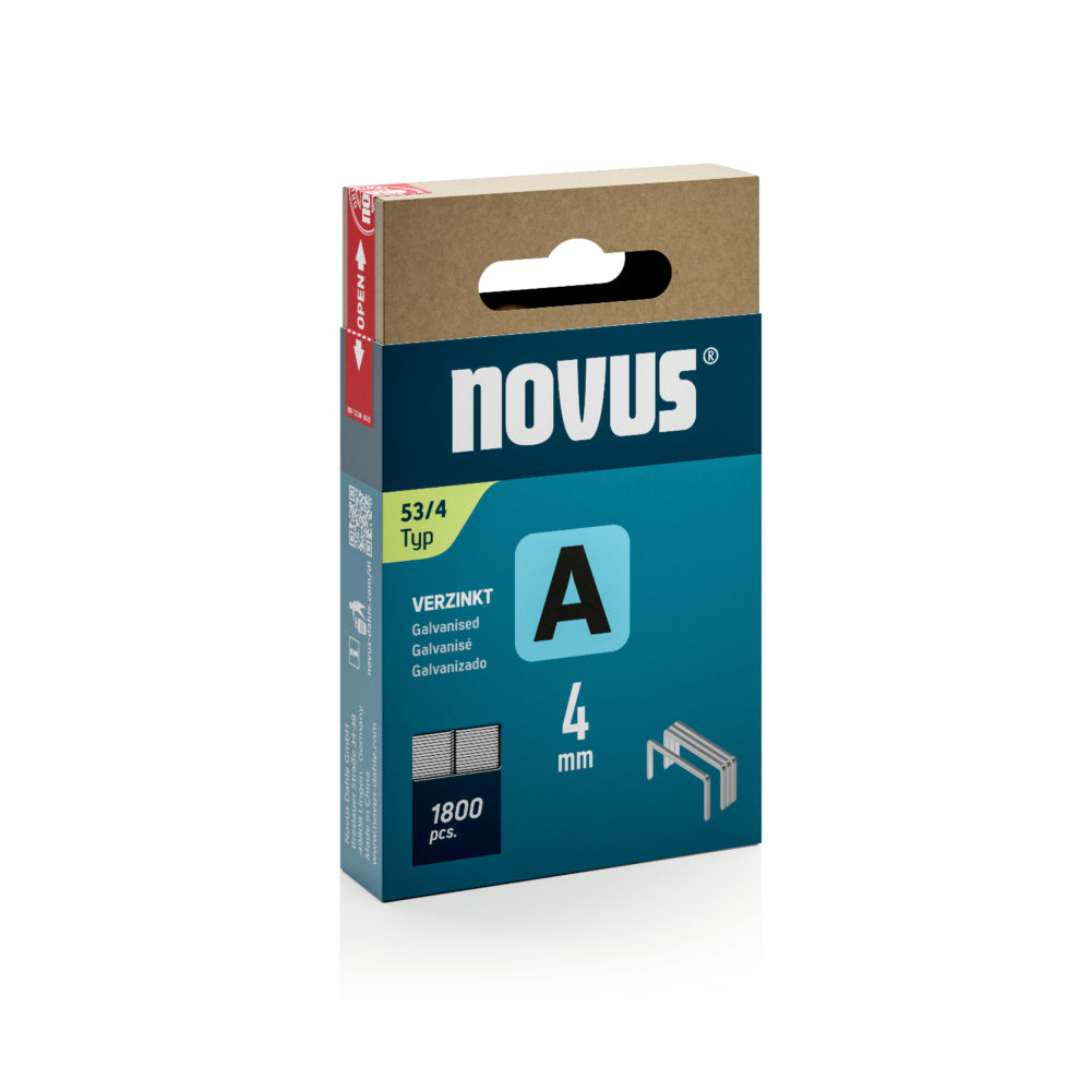 Steinel - NOVUS Feindrahtklammern A Typ 53, 4mm, 1800 Stück - 042-0772
