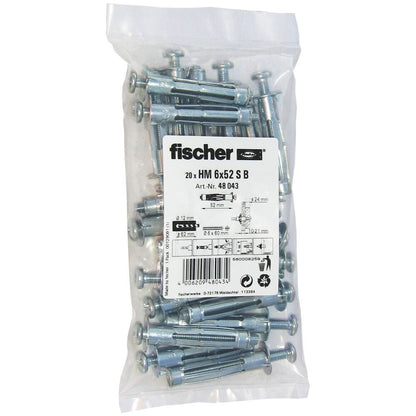 Fischer - Hohlraum-Metalldübel Hm 6X52 S B (20) - 48043