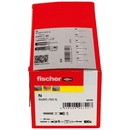 Fischer - Nageldübel N 6X80/50 S (100) - 48790