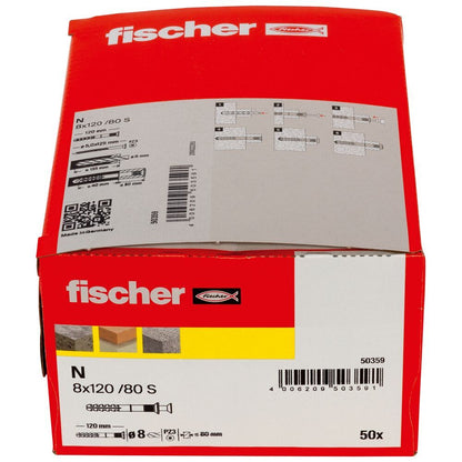 Fischer - Nageldübel N 8 x 120/80 S Senkkopf - 50359