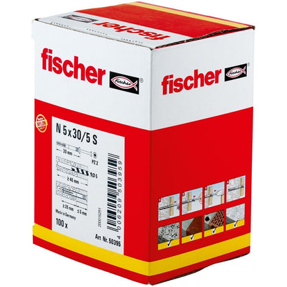 Fischer - Nageldübel N 5 x 30/5 S Senkkopf - 50395