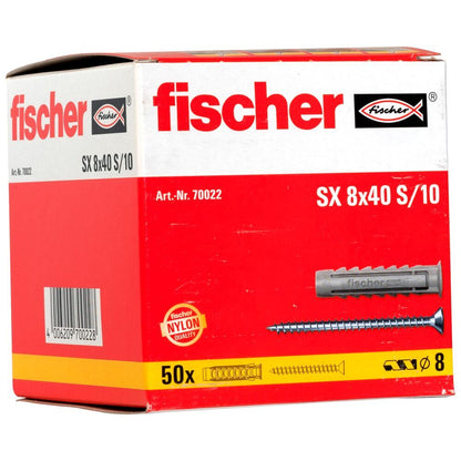 Fischer - Spreizdübel SX 8 x 40 S Schraube - 70022