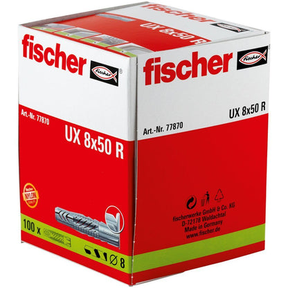 Fischer - Universaldübel UX 8 x 50 R mit Rand - 77870