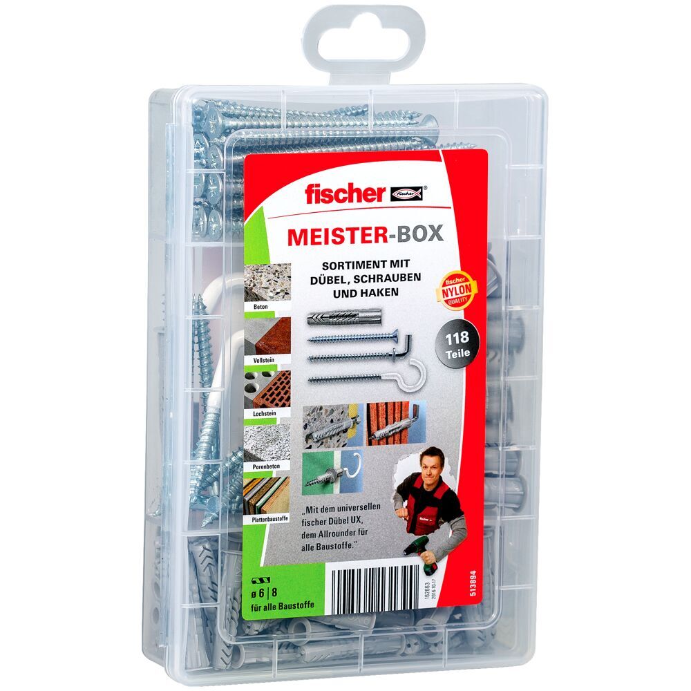 Fischer - Meister-Box UX mit Schrauben und Haken (118) - 513894