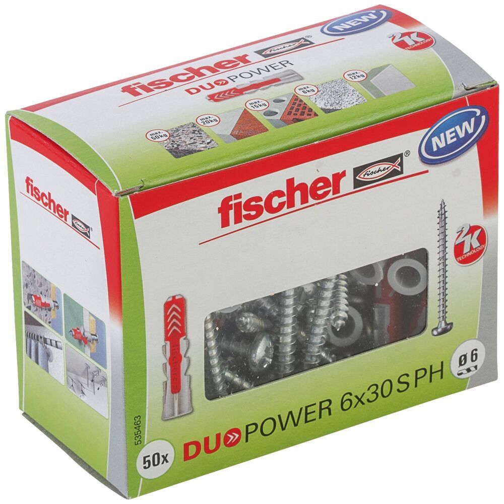 Fischer - DuoPower 6 x 30 PH LD mit Panhead-Schraube - 535463