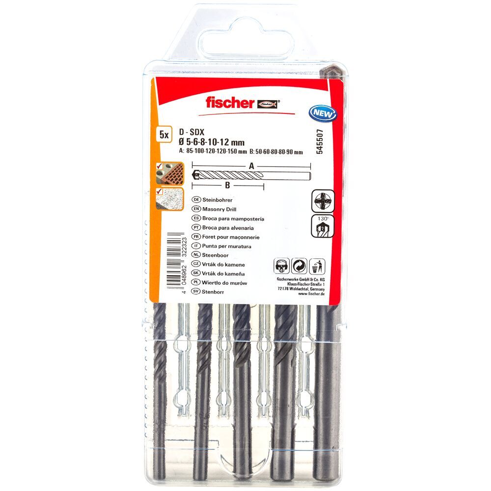 Fischer - Steinbohrer D-SDX SET (5,6,8,10,12) - 545507