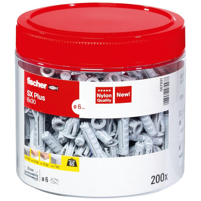 Fischer - Spreizdübel SX Plus 6 x 30 Dose (200 Stück) - 567921