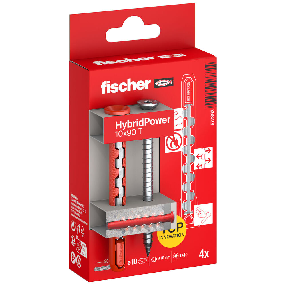 Fischer - HybridPower 10 x 90 T K 4 Stück - 577393