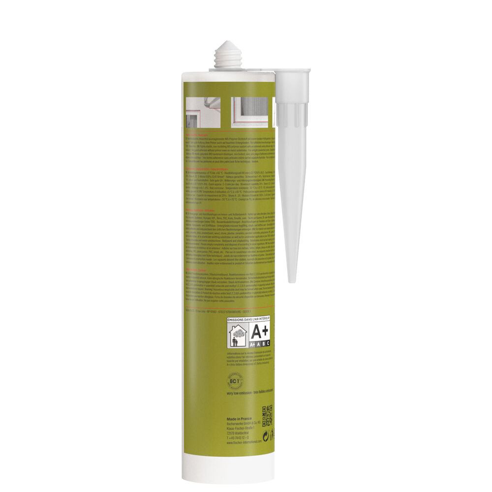 Fischer - Hybrid-Dichtstoff Hochflexibel & überstreichbar Flex MS grau 290 ml - 558831