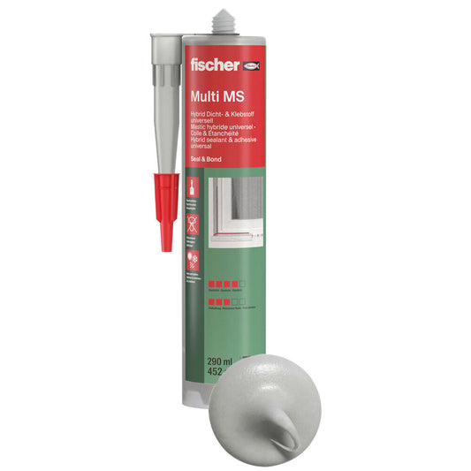 Fischer - Dicht- und Bauklebstoff Multi MS grau 290 ml - 503318