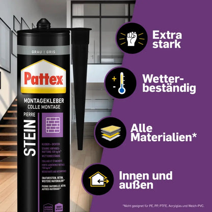 Henkel - Pattex Montage Stein - grau 420 g - PTRST