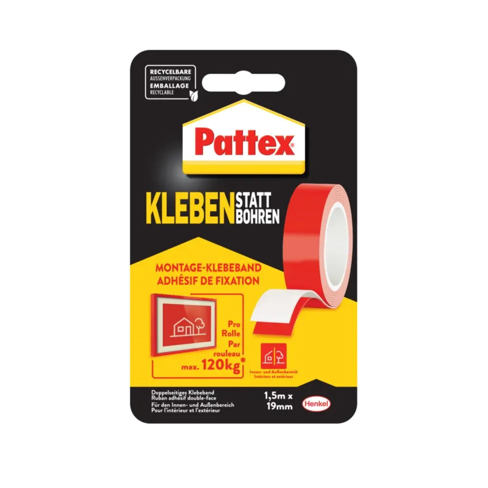 Henkel - PATTEX Montage Klebeband super stark 1,5m x 19mm - PXMT2