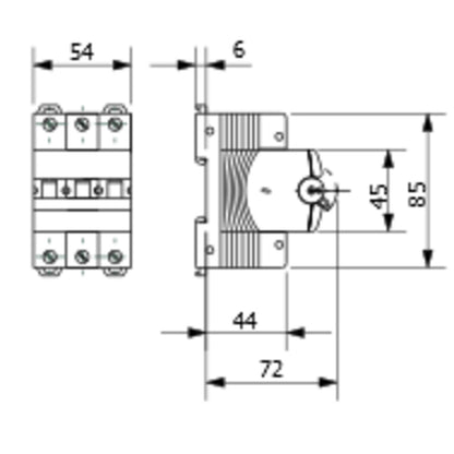 Gewiss - Leitungsschutzschalter (MT 60,  3P CHARAKTERISTIK B 32A, 3 TE) - GW92270