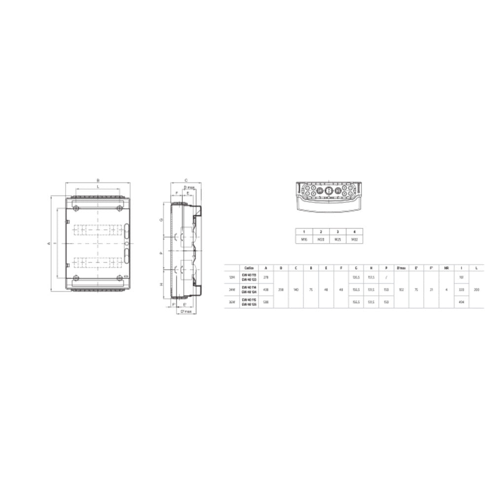 Gewiss - Verteiler mit Klemmleiste & transparenter Rauchglastür ((12X2) 24 TE, IP65) - GW40114