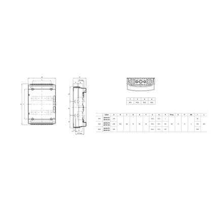 Gewiss - Verteiler mit Klemmleiste & transparenter Rauchglastür ((12X2) 24 TE, IP65) - GW40114