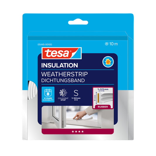 Tesa - tesa moll E-Profil - Gummi weiss, 10 m für Spalten von 1 - 05445-00100-00