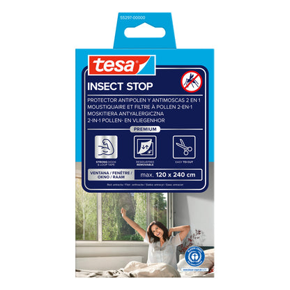 Tesa - tesa Pollenschutz-Gitter anthrazit 2,40 m : 1,20 m - 55297-00000-01