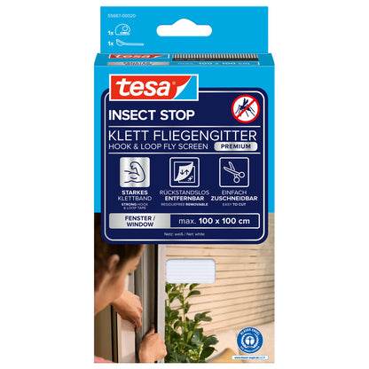 Tesa - tesa Fliegeng. Klett Comfort für Fenster, weiß 1m : 1m - 55667-00020-00